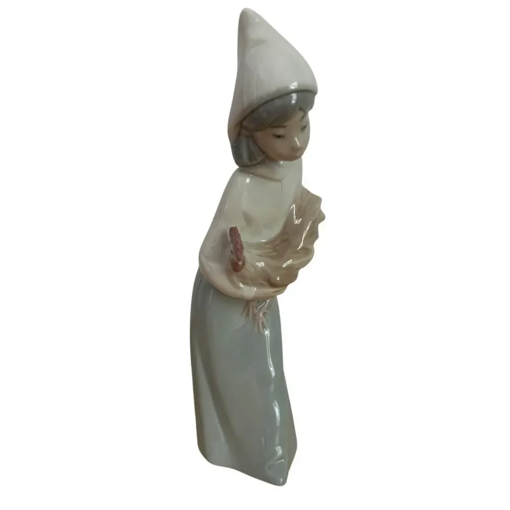 Vintage Lladro “Girl with Rooster” Figurine #4677 by Juan Huerta Retired